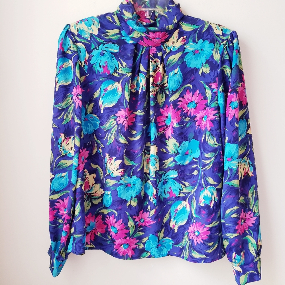 Vintage LATC Petites Floral Print Blouse